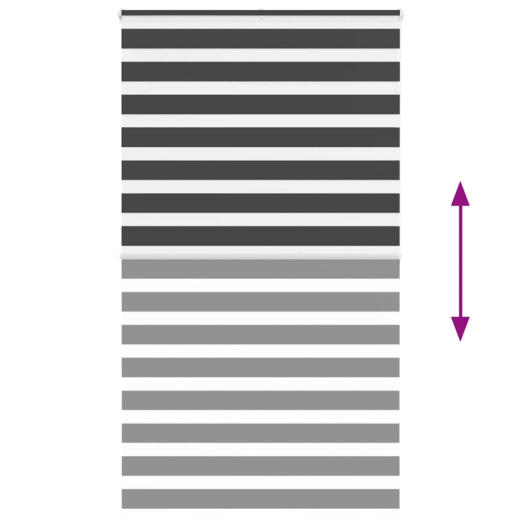 Doppelrollo Schwarz 120x200 cm Stoffbreite 115,9 cm Polyester