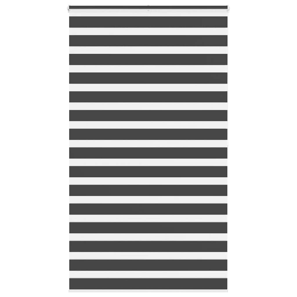 vidaXL Doppelrollo Schwarz 125x200 cm Stoffbreite 120,9 cm Polyester