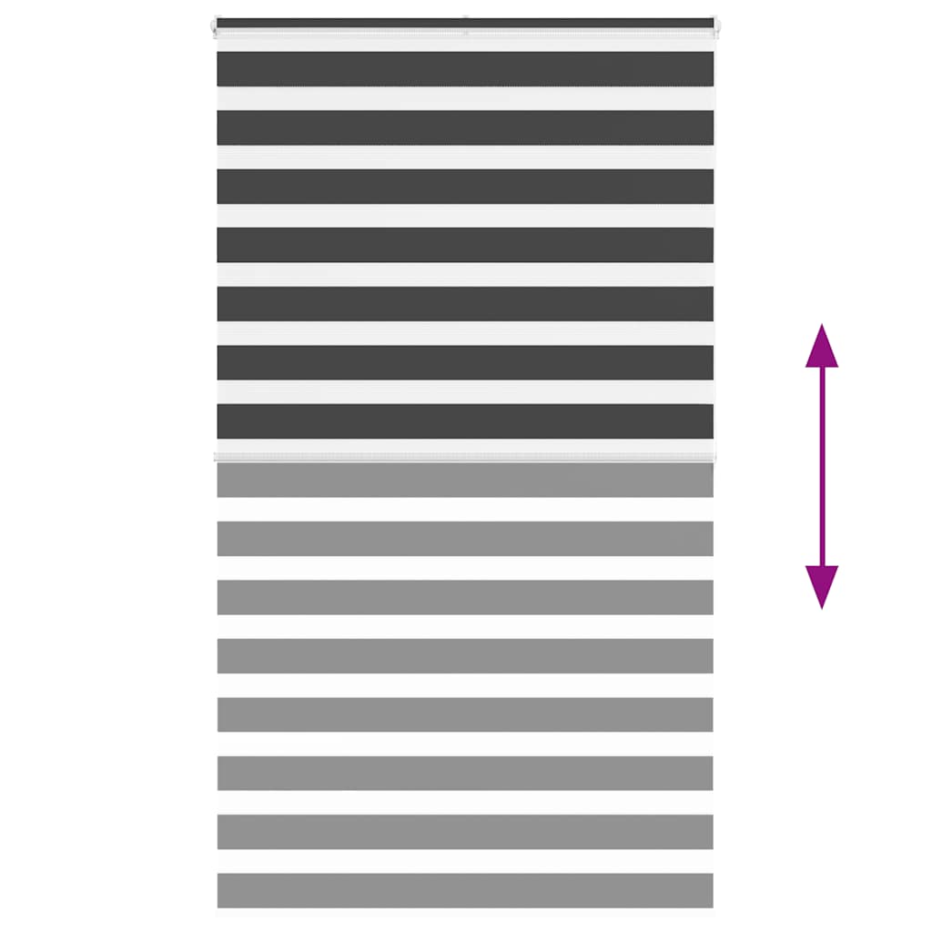 Doppelrollo Schwarz 135x200 cm Stoffbreite 130,9 cm Polyester