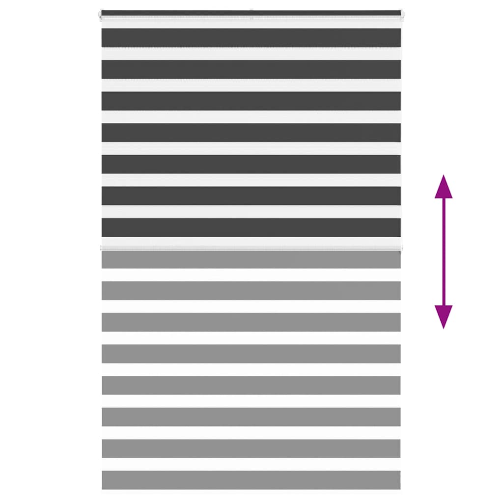 Doppelrollo Schwarz 140x200 cm Stoffbreite 135,9 cm Polyester