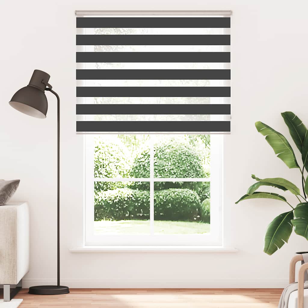 Doppelrollo Schwarz 145x200 cm Stoffbreite 140,9 cm Polyester