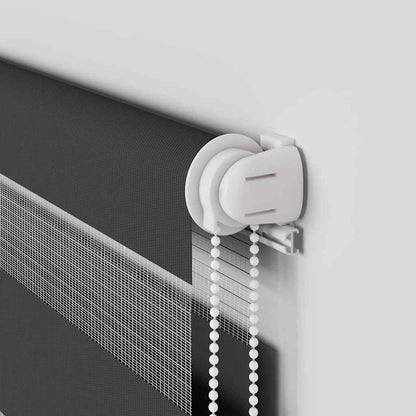 Doppelrollo Schwarz 145x200 cm Stoffbreite 140,9 cm Polyester