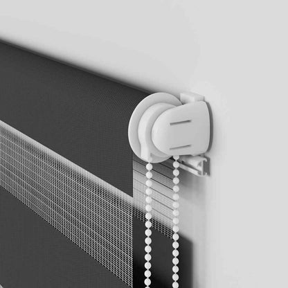 Doppelrollo Schwarz 165x200 cm Stoffbreite 160,9 cm Polyester