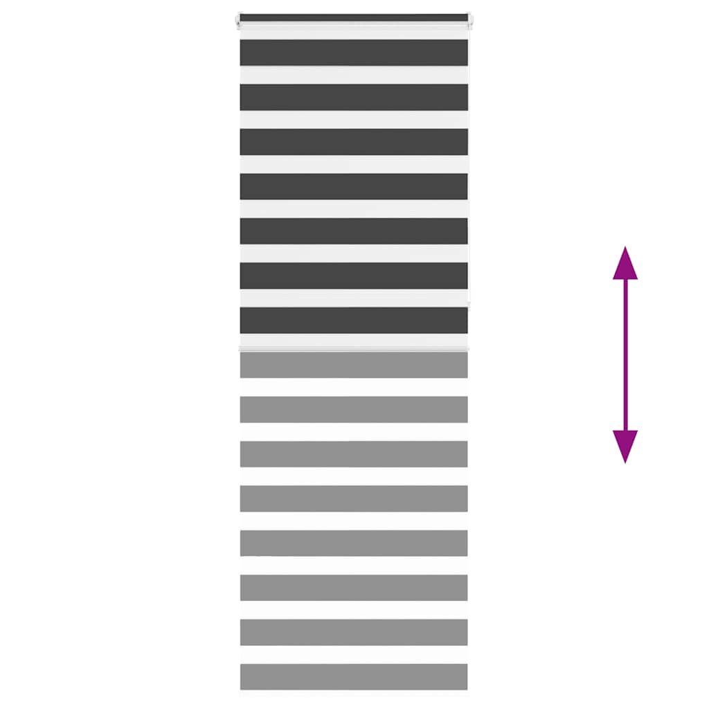 Doppelrollo Schwarz 75x230 cm Stoffbreite 70,9 cm Polyester