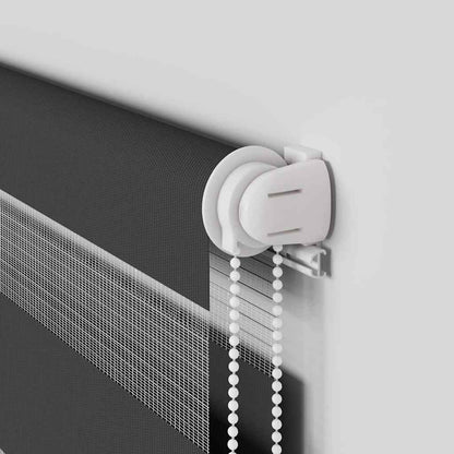 Doppelrollo Schwarz 90x230 cm Stoffbreite 85,9 cm Polyester