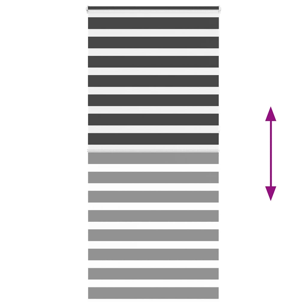 Doppelrollo Schwarz 110x230 cm Stoffbreite 105,9 cm Polyester