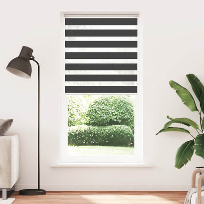 Doppelrollo Schwarz 115x230 cm Stoffbreite 110,9 cm Polyester