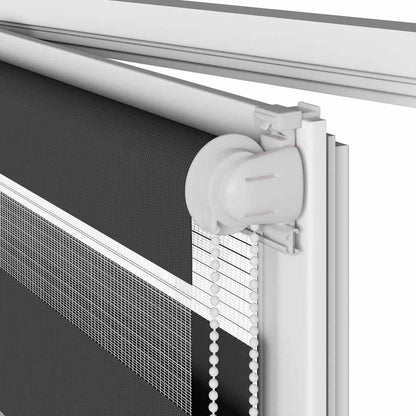 Doppelrollo Schwarz 115x230 cm Stoffbreite 110,9 cm Polyester