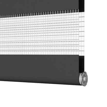 vidaXL Doppelrollo Schwarz 115x230 cm Stoffbreite 110,9 cm Polyester