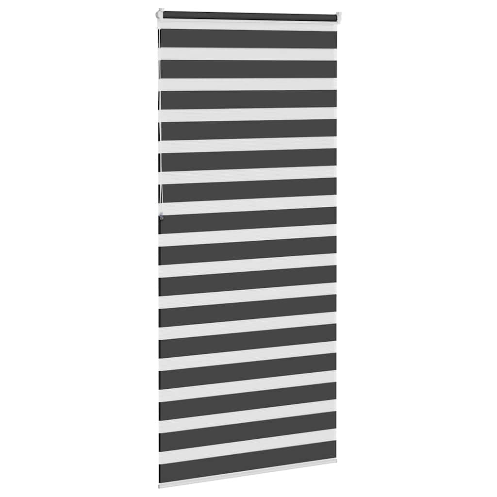 vidaXL Doppelrollo Schwarz 115x230 cm Stoffbreite 110,9 cm Polyester