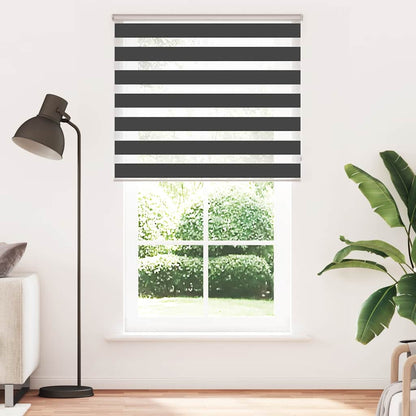 vidaXL Store enrouleur double noir 125x230 cm Largeur du tissu 120,9 cm Polyester