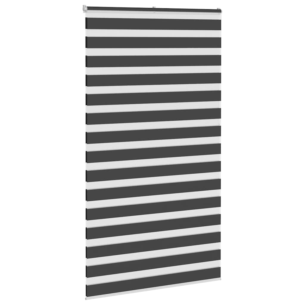 vidaXL Store enrouleur double noir 125x230 cm Largeur du tissu 120,9 cm Polyester