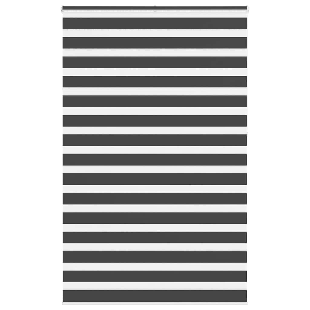 vidaXL Doppelrollo Schwarz 145x230 cm Stoffbreite 140,9 cm Polyester