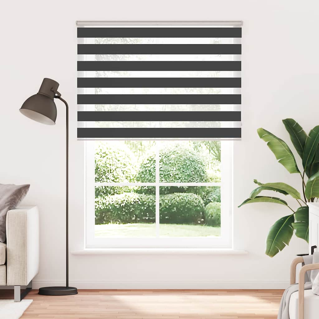 vidaXL Double store enrouleur Noir 165x230 cm Largeur tissu 160,9 cm Polyester
