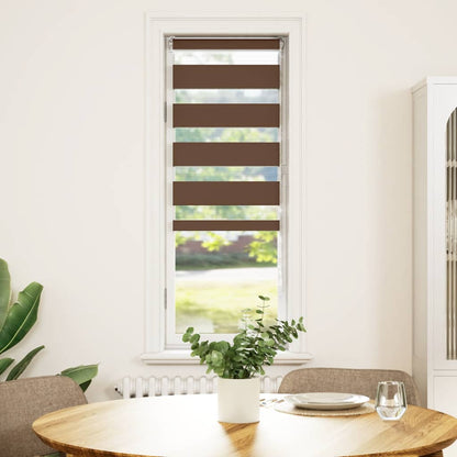vidaXL Doppelrollo Braun 45x100 cm Stoffbreite 40,9 cm Polyester