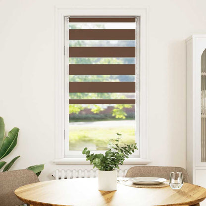 vidaXL Store enrouleur double marron 65x100 cm Largeur du tissu 60,9 cm Polyester