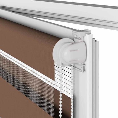 vidaXL Store enrouleur double marron 65x100 cm Largeur du tissu 60,9 cm Polyester
