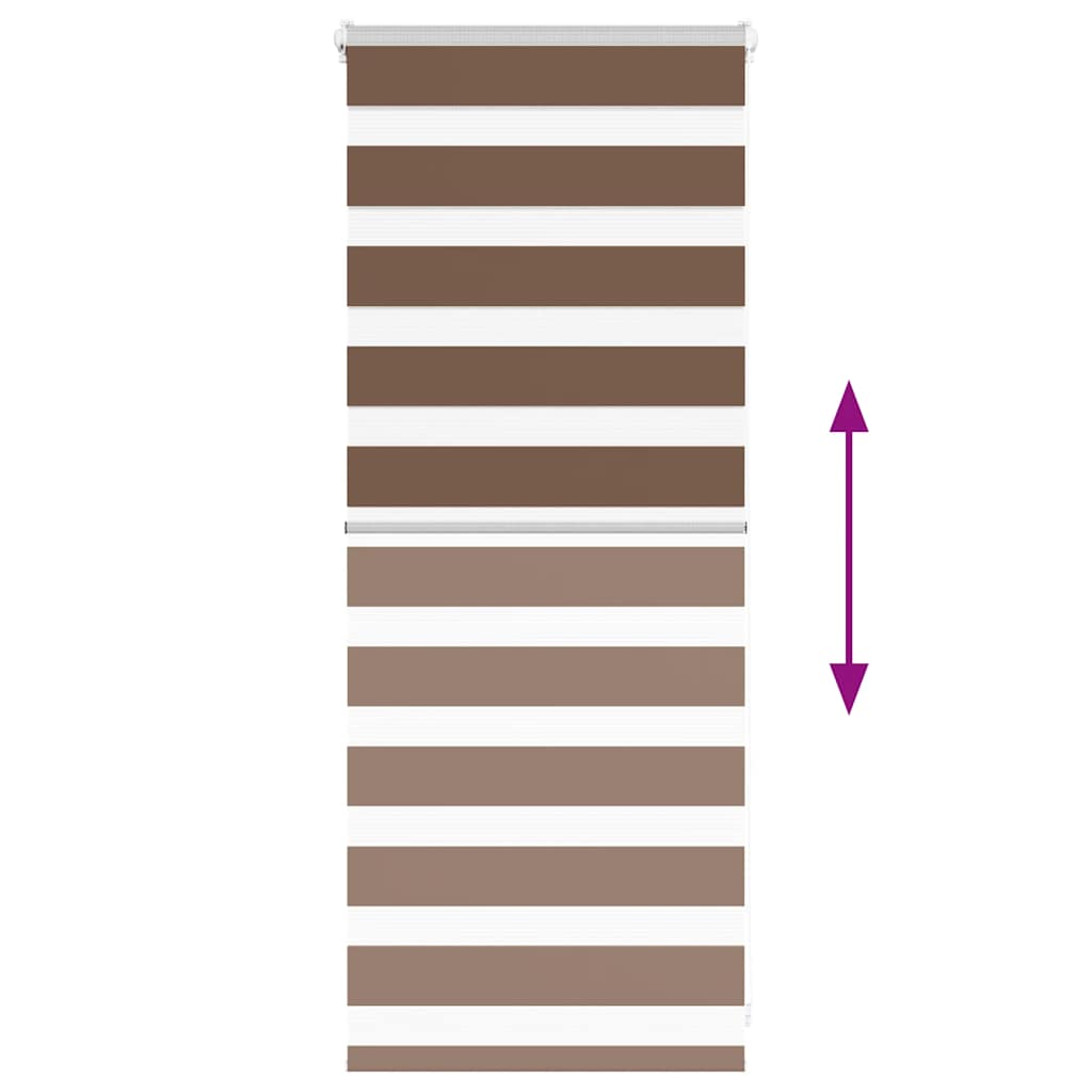 vidaXL Store enrouleur double marron 65x100 cm Largeur du tissu 60,9 cm Polyester