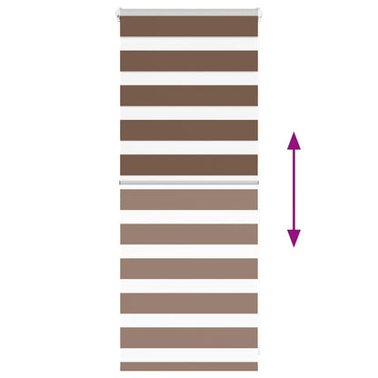 vidaXL Store enrouleur double marron 65x100 cm Largeur du tissu 60,9 cm Polyester