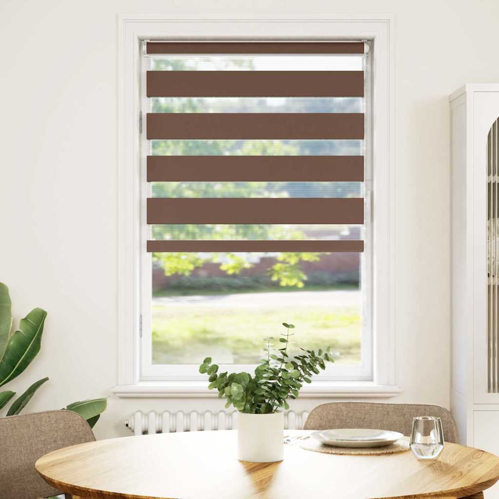 vidaXL Doppelrollo Braun 80x100 cm Stoffbreite 75,9 cm Polyester