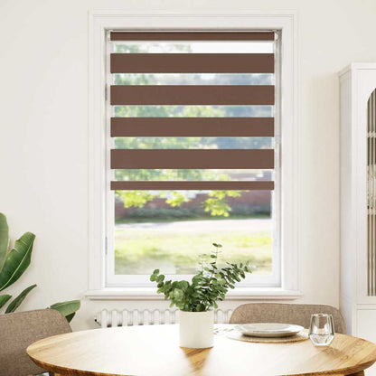vidaXL Doppelrollo Braun 80x100 cm Stoffbreite 75,9 cm Polyester