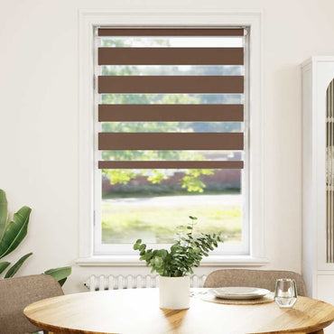 vidaXL Doppelrollo Braun 85x100 cm Stoffbreite 80,9 cm Polyester