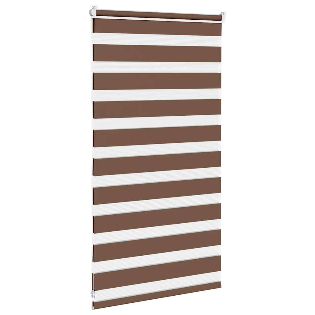 vidaXL Store enrouleur double marron 85x100 cm Largeur du tissu 80,9 cm Polyester