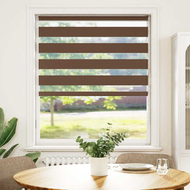 vidaXL Doppelrollo Braun 95x100 cm Stoffbreite 90,9 cm Polyester