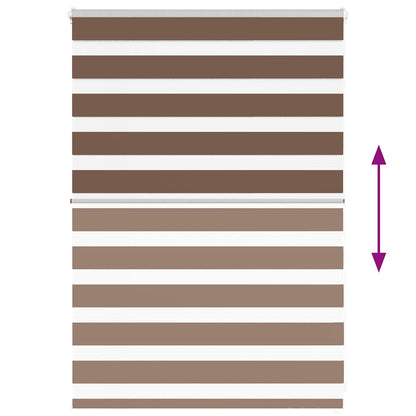vidaXL Doppelrollo Braun 110x100 cm Stoffbreite 105,9 cm Polyester