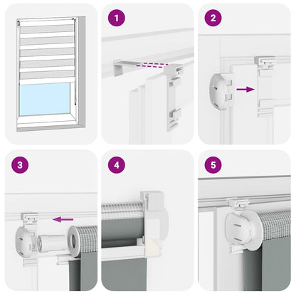 Doppelrollo Braun 125x100 cm Stoffbreite 120,9 cm Polyester