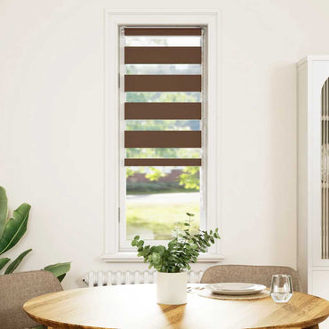 vidaXL Doppelrollo Braun 40x150 cm Stoffbreite 35,9 cm Polyester