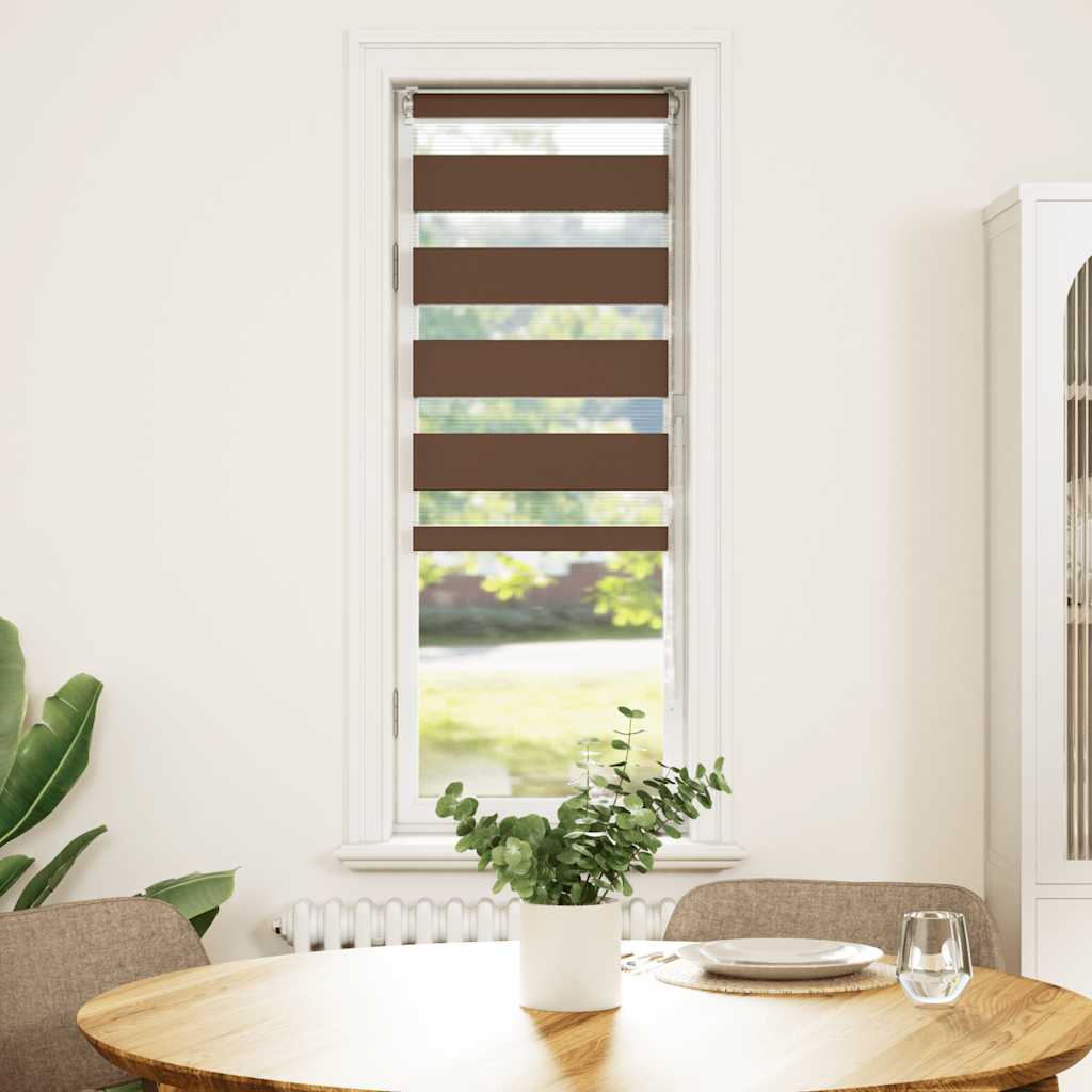 vidaXL Doppelrollo Braun 45x150 cm Stoffbreite 40,9 cm Polyester