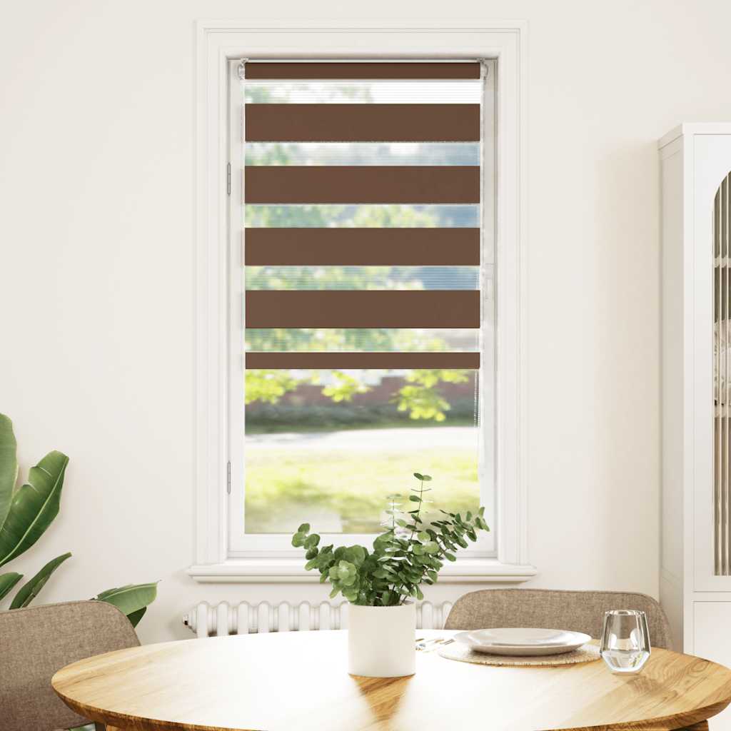 vidaXL Doppelrollo Braun 55x150 cm Stoffbreite 50,9 cm Polyester