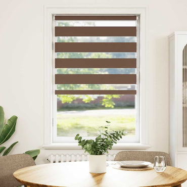 vidaXL Doppelrollo Braun 80x150 cm Stoffbreite 75,9 cm Polyester