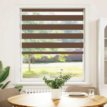 vidaXL Doppelrollo Braun 95x150 cm Stoffbreite 90,9 cm Polyester