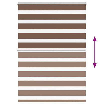vidaXL Doppelrollo Braun 105x150 cm Stoffbreite 100,9 cm Polyester