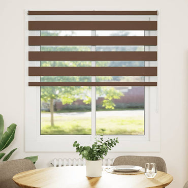 vidaXL Doppelrollo Braun 125x150 cm Stoffbreite 120,9 cm Polyester