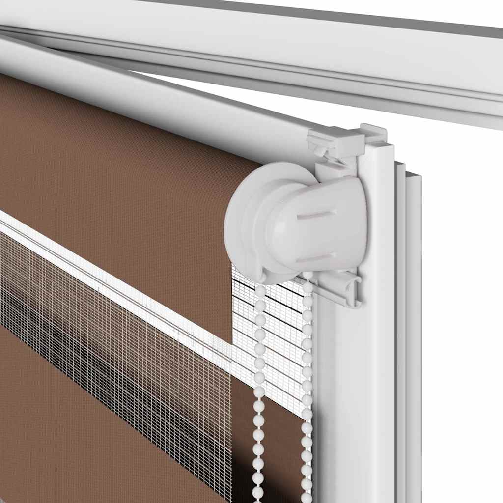 vidaXL Doppelrollo Braun 135x150 cm Stoffbreite 130,9 cm Polyester