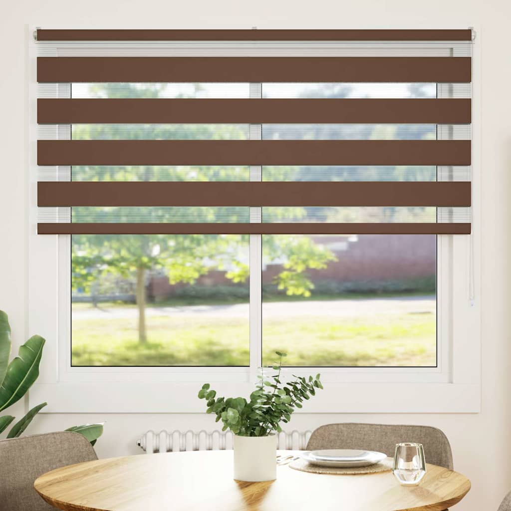 vidaXL Doppelrollo Braun 160x150 cm Stoffbreite 155,9 cm Polyester