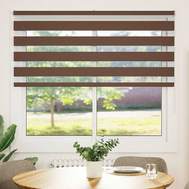 vidaXL Doppelrollo Braun 160x150 cm Stoffbreite 155,9 cm Polyester