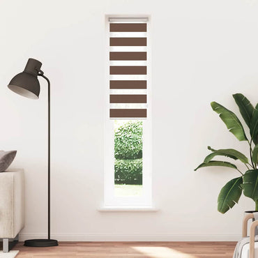 vidaXL Doppelrollo Braun 40x200 cm Stoffbreite 35,9 cm Polyester