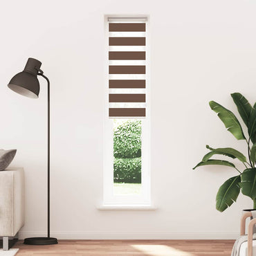vidaXL Doppelrollo Braun 45x200 cm Stoffbreite 40,9 cm Polyester