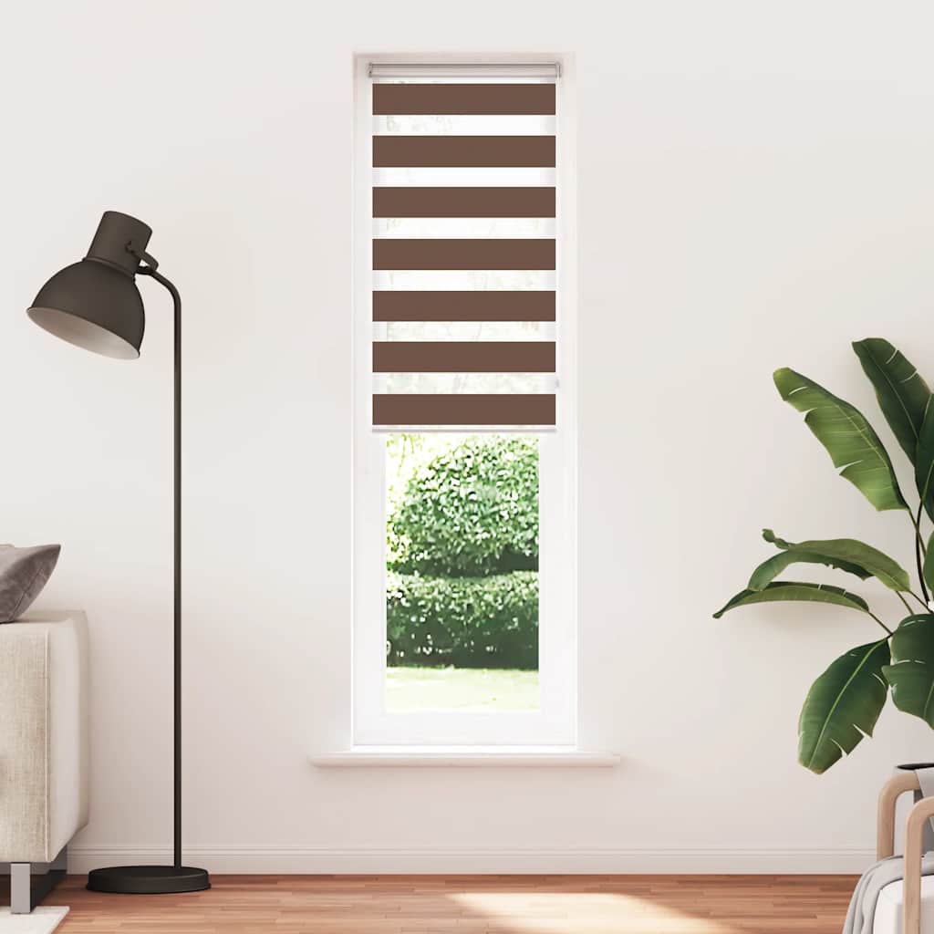 vidaXL Doppelrollo Braun 60x200 cm Stoffbreite 55,9 cm Polyester