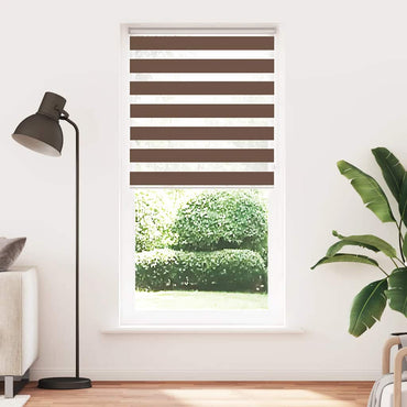 vidaXL Double Store Enrouleur Jour Nuit Marron 110x200 cm Largeur du tissu 105,9 cm Polyester