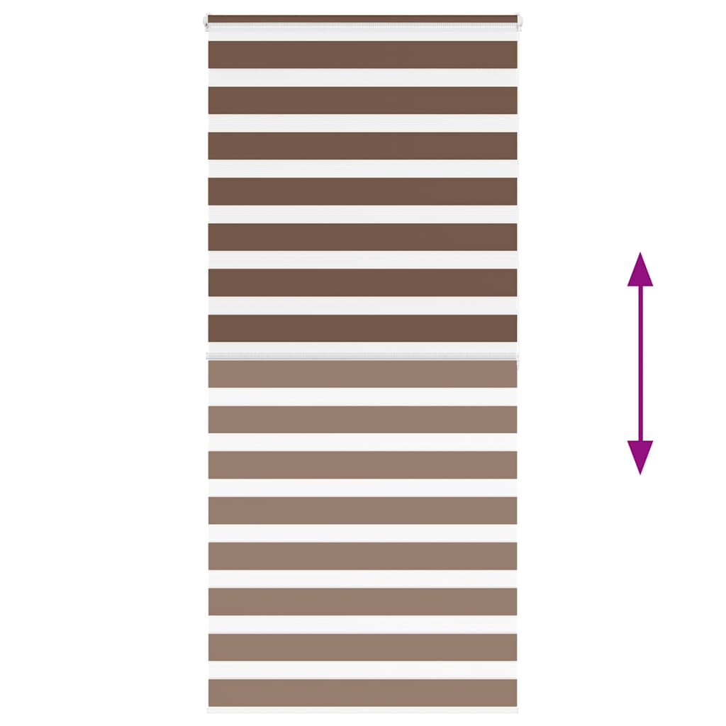vidaXL Double Store Enrouleur Jour Nuit Marron 110x200 cm Largeur du tissu 105,9 cm Polyester