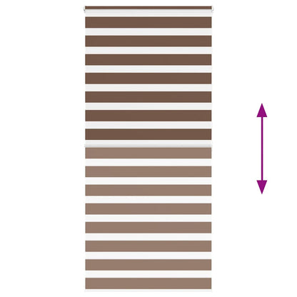 vidaXL Double Store Enrouleur Jour Nuit Marron 110x200 cm Largeur du tissu 105,9 cm Polyester