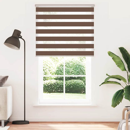 vidaXL Doppelrollo Braun 125x200 cm Stoffbreite 120,9 cm Polyester