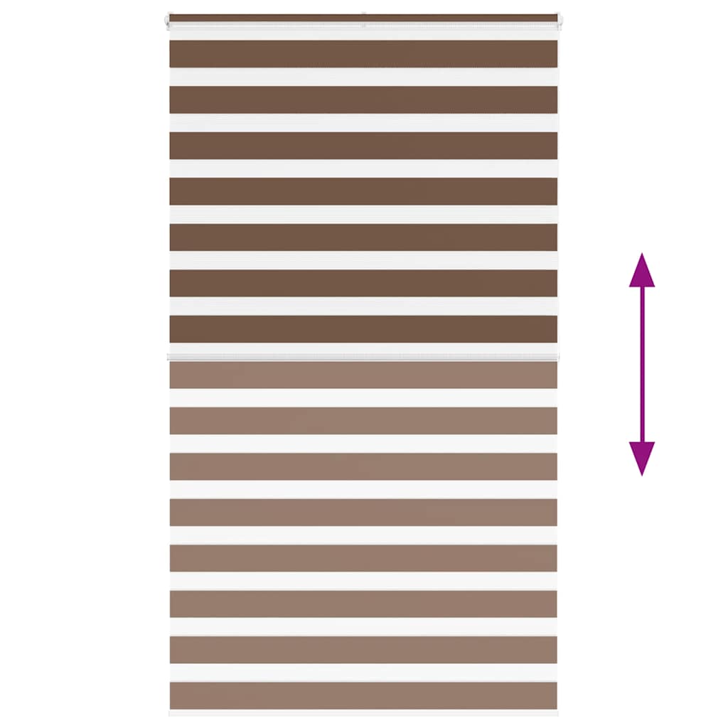 vidaXL Doppelrollo Braun 125x200 cm Stoffbreite 120,9 cm Polyester