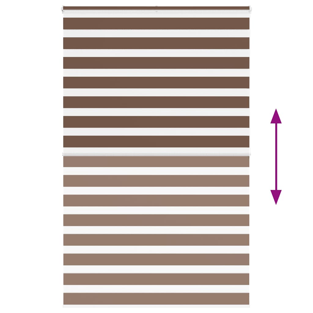vidaXL Doppelrollo Braun 145x200 cm Stoffbreite 140,9 cm Polyester