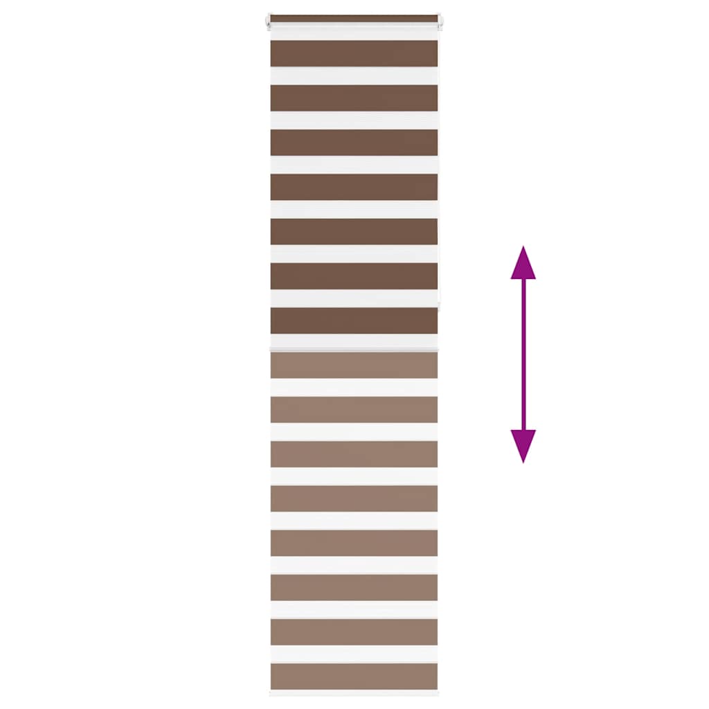 vidaXL Store double enrouleur marron 65x230 cm Largeur du tissu 60,9 cm Polyester